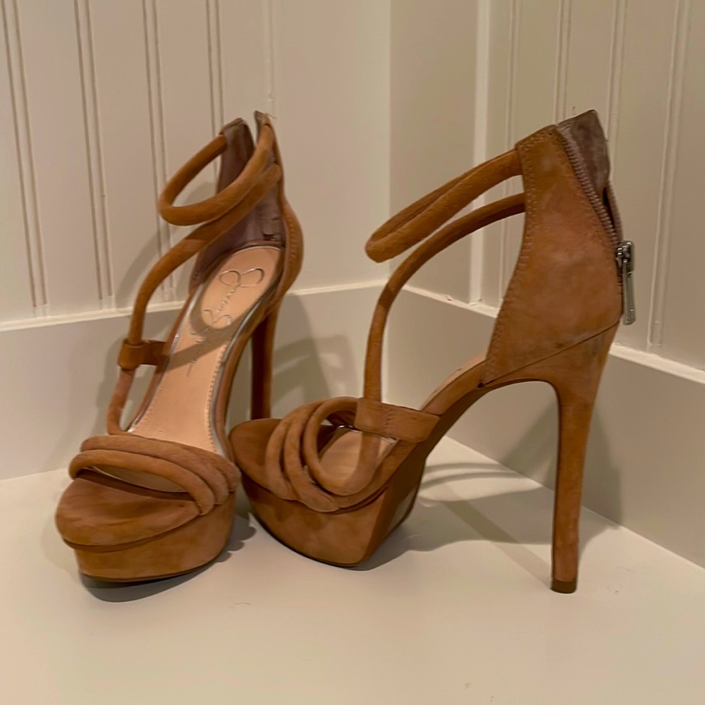Tan suede sandals
